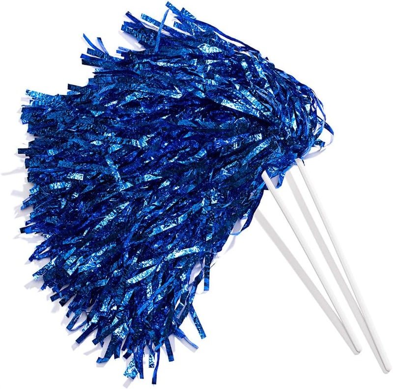 Anderson's Metallic Foil Textured School Spirit Shakers, Cheerleader Pom Poms, Football, Basketball, Homecoming Squad, Team, Party, Dance, Club, Performance, Fan Celebration Pack of 10 - Image 1